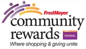 Logo if Fred Meyer Community Rewards program with text "Where shopping & giving unite"